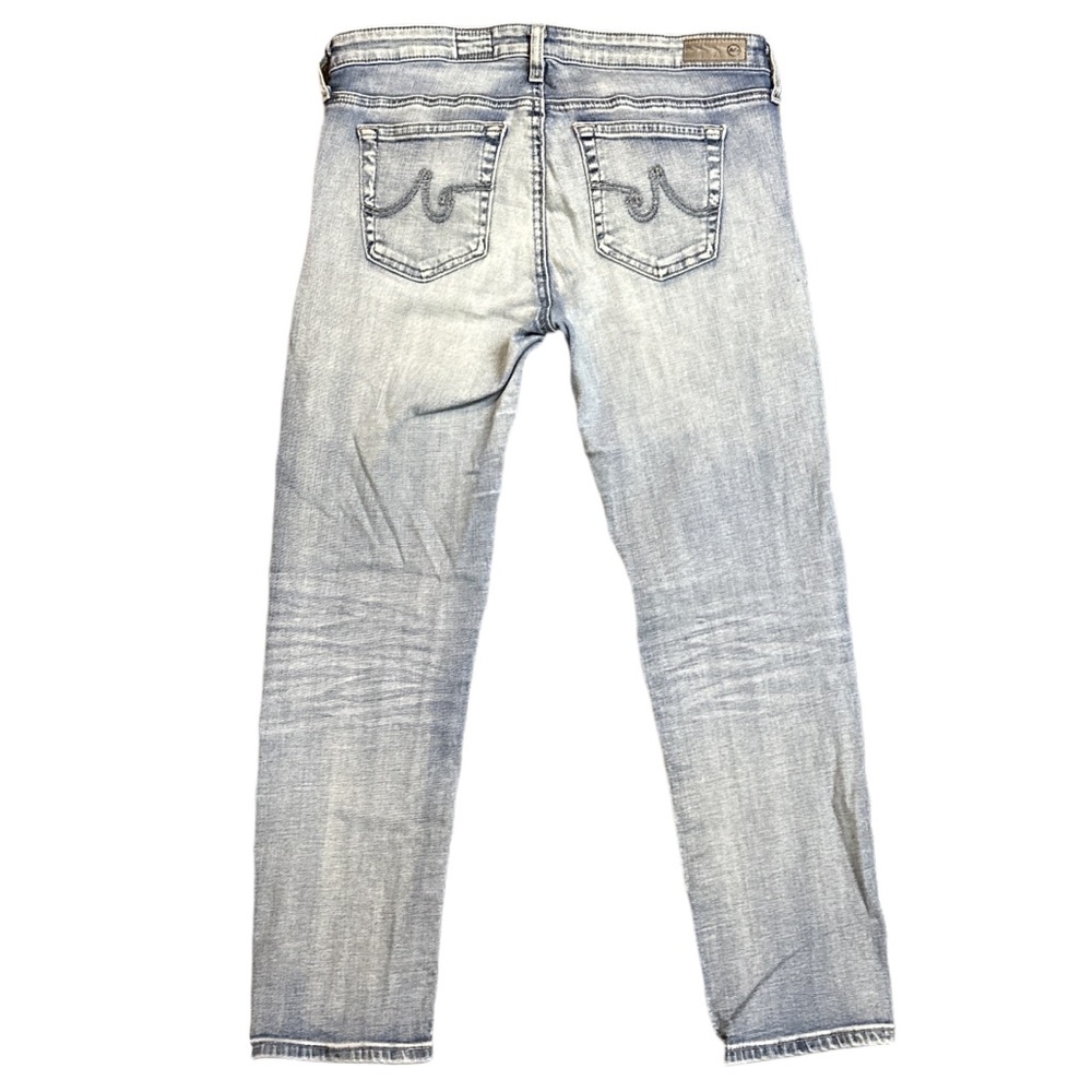 AG ADRIANO GOLDSCHMIED women's light faded slim cigarette crop jeans, 29".